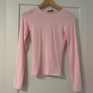 White Fox- Baby Pink “Only For Tonight Long Sleeve Top” size XS